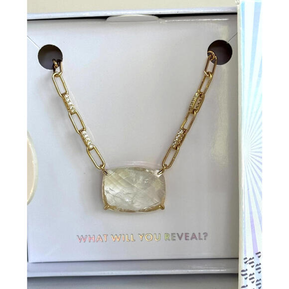 Bomb Party MHA Necklace "Trust The Journey Within" Clear to Green on Gold - Picture 1 of 7